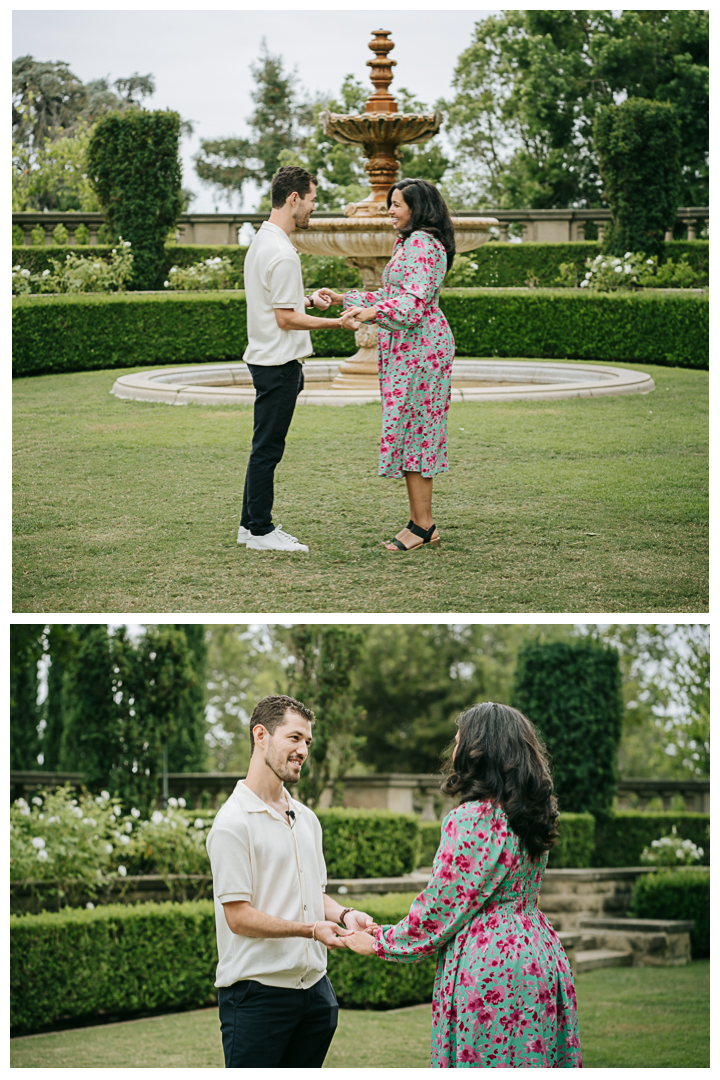 Surprise Proposal at Greystone Mansion & Garden in Beverly Hills, Los Angeles, California