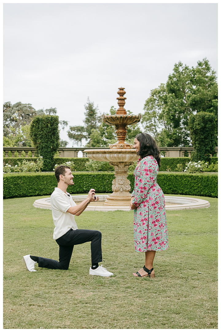 Surprise Proposal at Greystone Mansion & Garden in Beverly Hills, Los Angeles, California