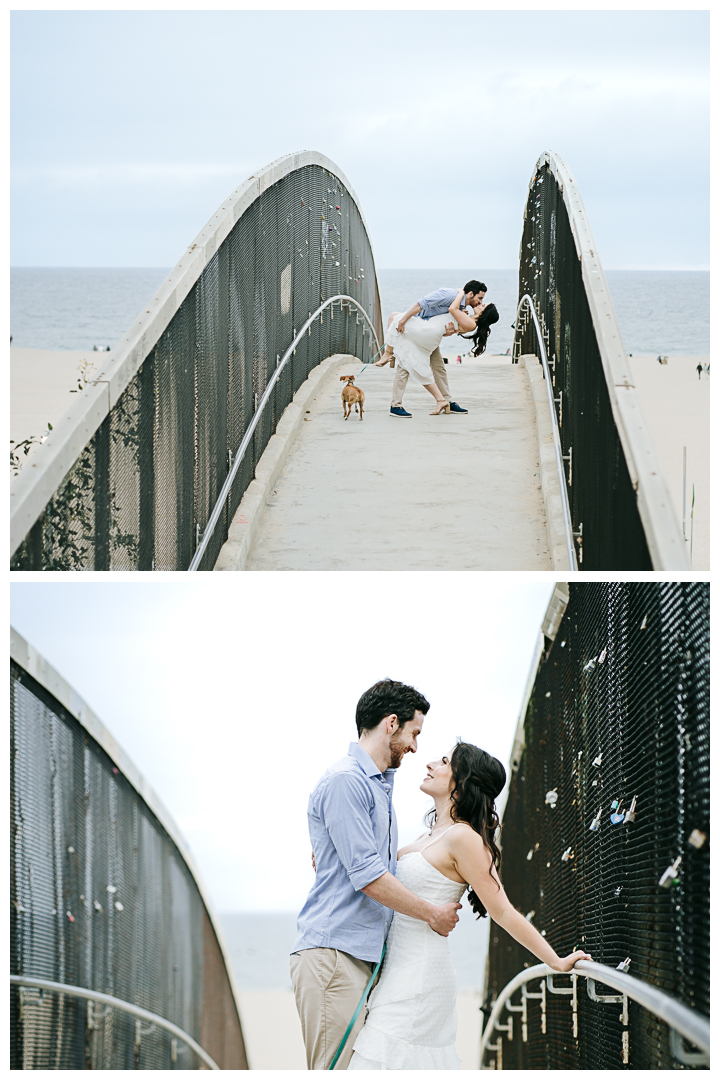 Engagement Portrait session at Tongva Park and Santa Monica Beach