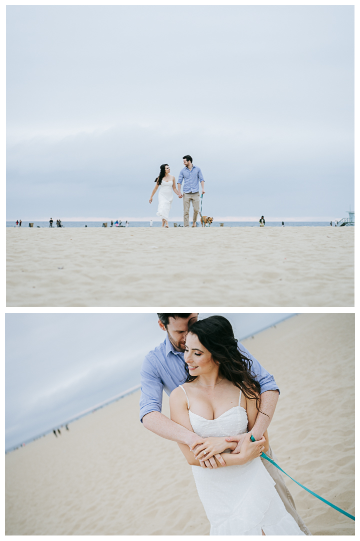 Engagement Portrait session at Tongva Park and Santa Monica Beach