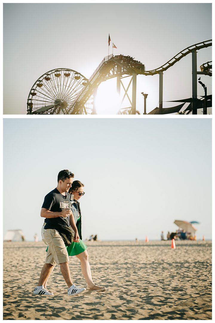 Surprise Proposal at Santa Monica Pier in Los Angeles, California