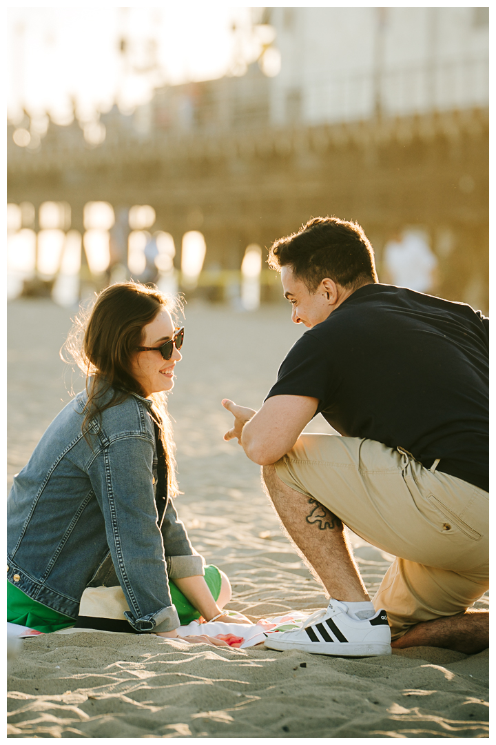 Surprise Proposal at Santa Monica Pier in Los Angeles, California