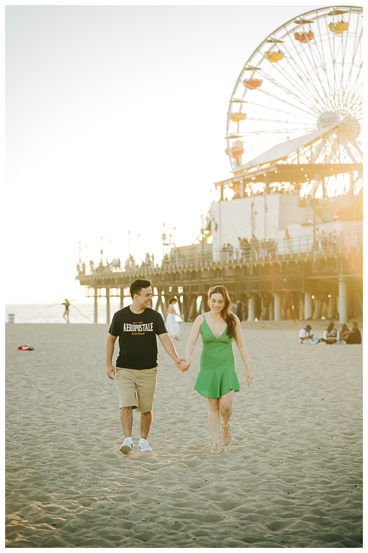 Surprise Proposal at Santa Monica Pier in Los Angeles, California