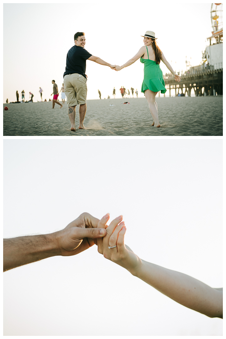 Surprise Proposal at Santa Monica Pier in Los Angeles, California