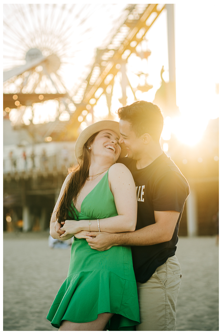 Surprise Proposal at Santa Monica Pier in Los Angeles, California