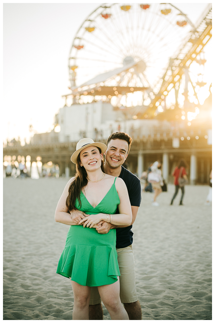 Surprise Proposal at Santa Monica Pier in Los Angeles, California