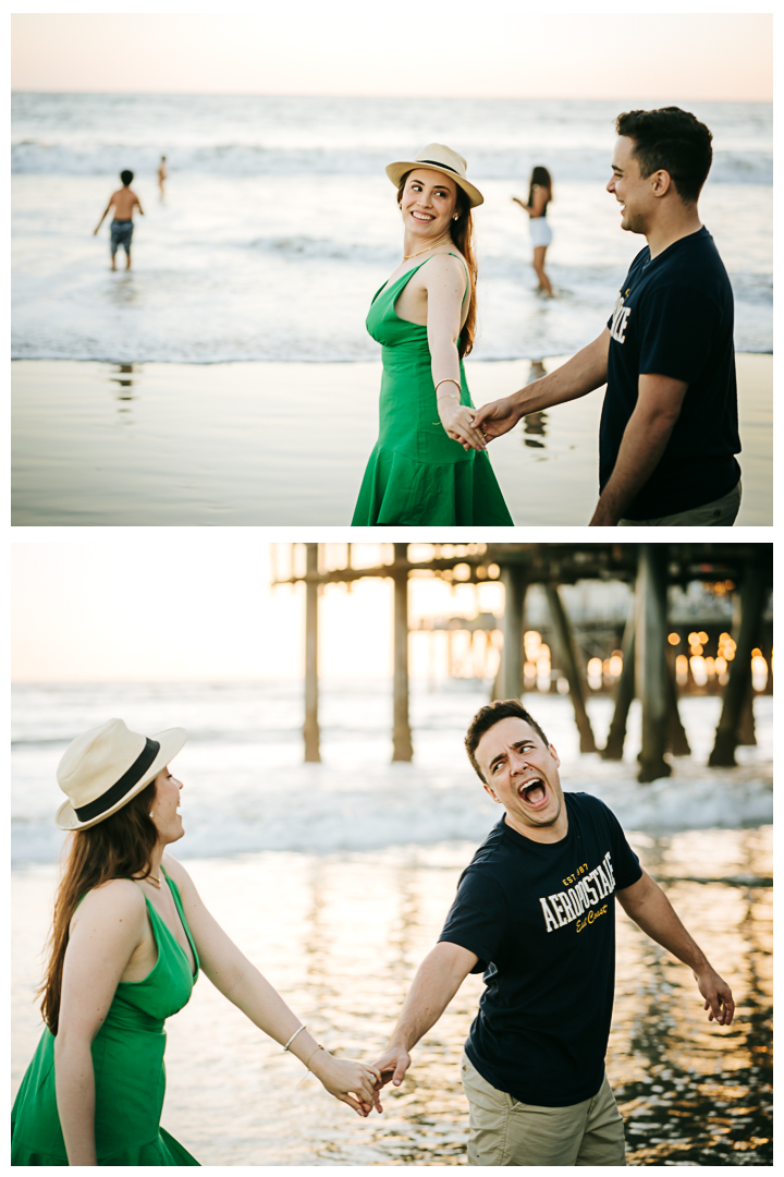 Surprise Proposal at Santa Monica Pier in Los Angeles, California