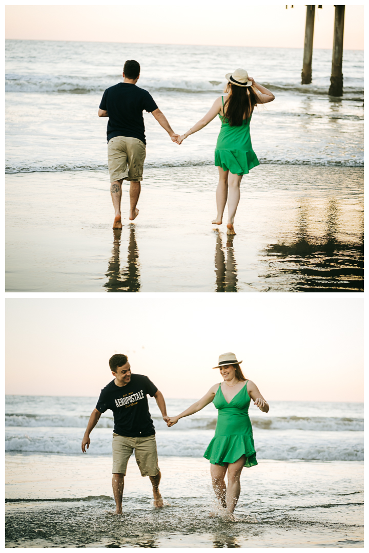 Surprise Proposal at Santa Monica Pier in Los Angeles, California