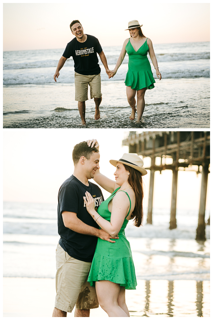 Surprise Proposal at Santa Monica Pier in Los Angeles, California