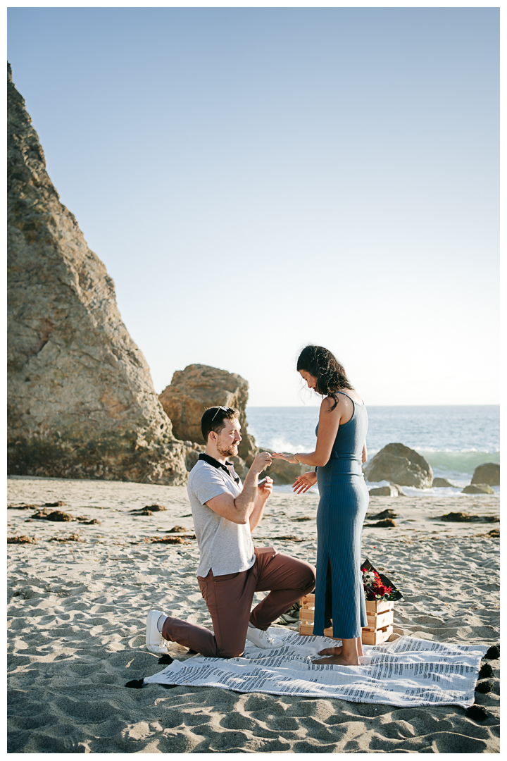 Surprise Proposal at Point Dume Beach in Malibu, Los Angeles, California