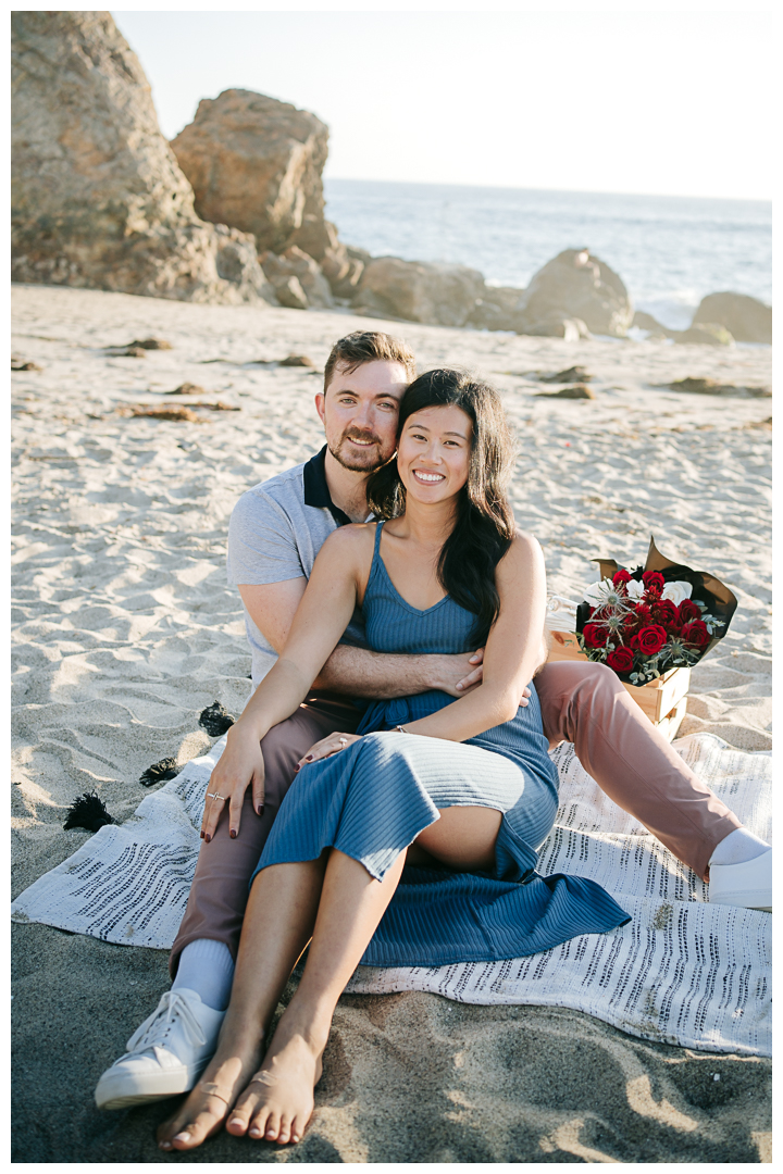 Surprise Proposal at Point Dume Beach in Malibu, Los Angeles, California