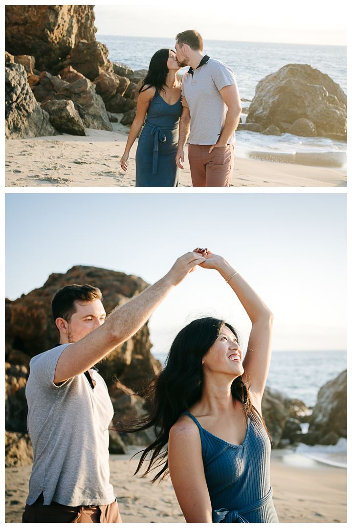 Surprise Proposal at Point Dume Beach in Malibu, Los Angeles, California