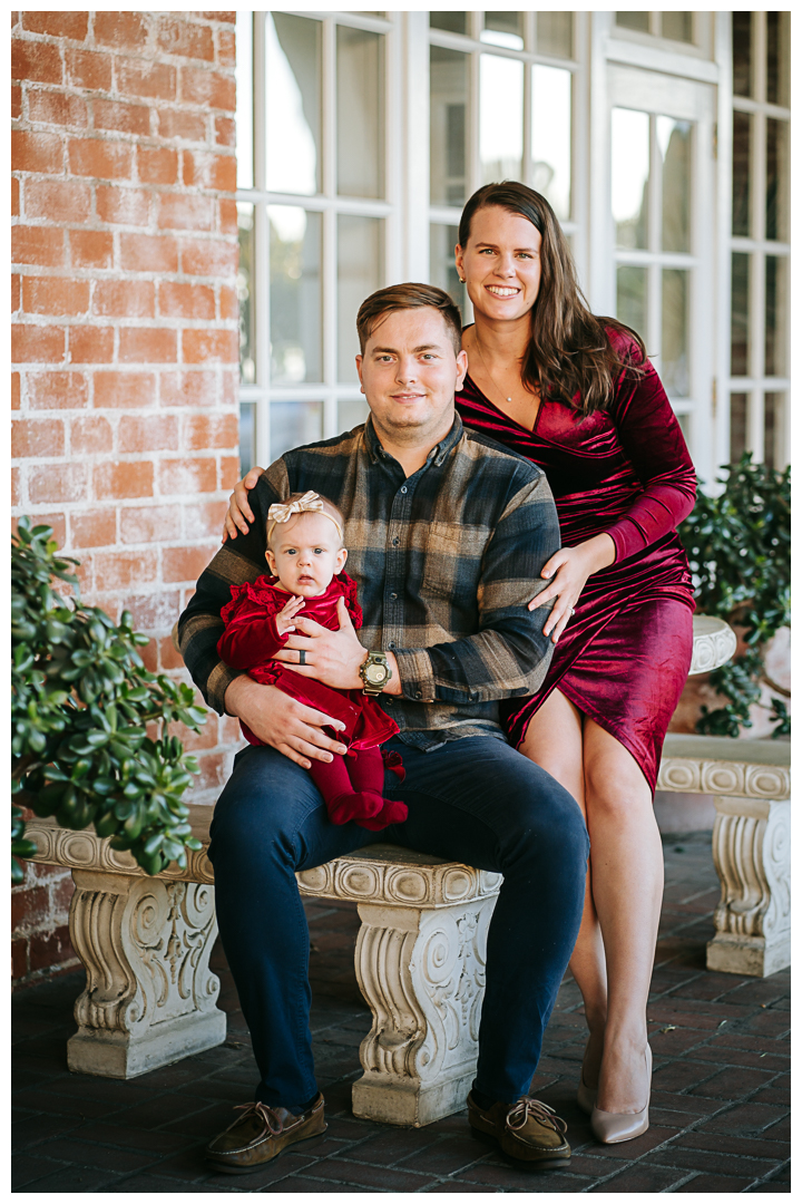 Holiday Family Photo at Malaga Cove Plaza in Palos Verdes, California