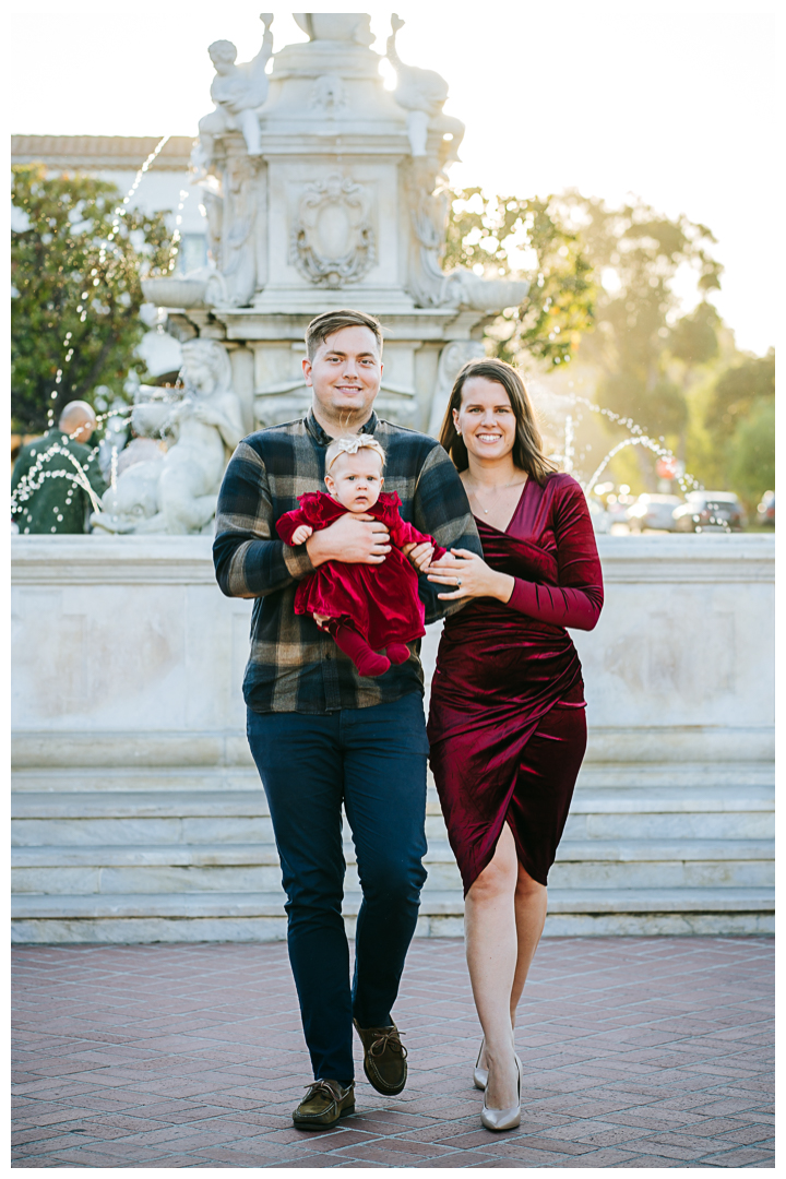 Holiday Family Photo at Malaga Cove Plaza in Palos Verdes, California