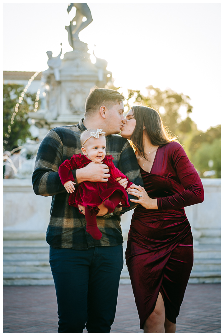 Holiday Family Photo at Malaga Cove Plaza in Palos Verdes, California