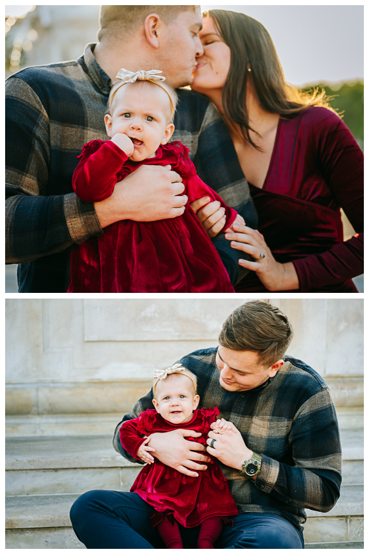 Holiday Family Photo at Malaga Cove Plaza in Palos Verdes, California