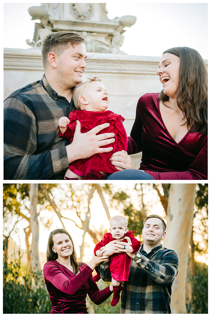 Holiday Family Photo at Malaga Cove Plaza in Palos Verdes, California