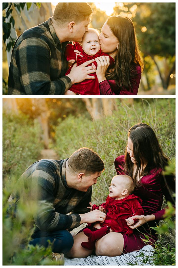 Holiday Family Photo at Malaga Cove Plaza in Palos Verdes, California