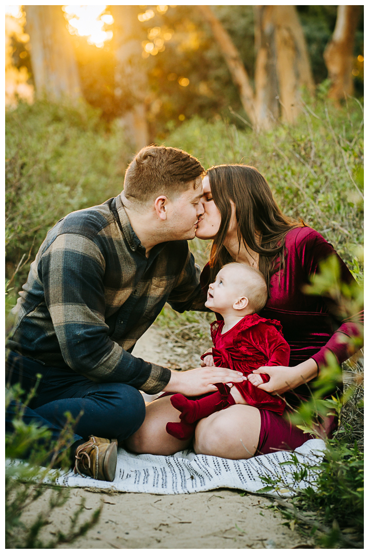 Holiday Family Photo at Malaga Cove Plaza in Palos Verdes, California