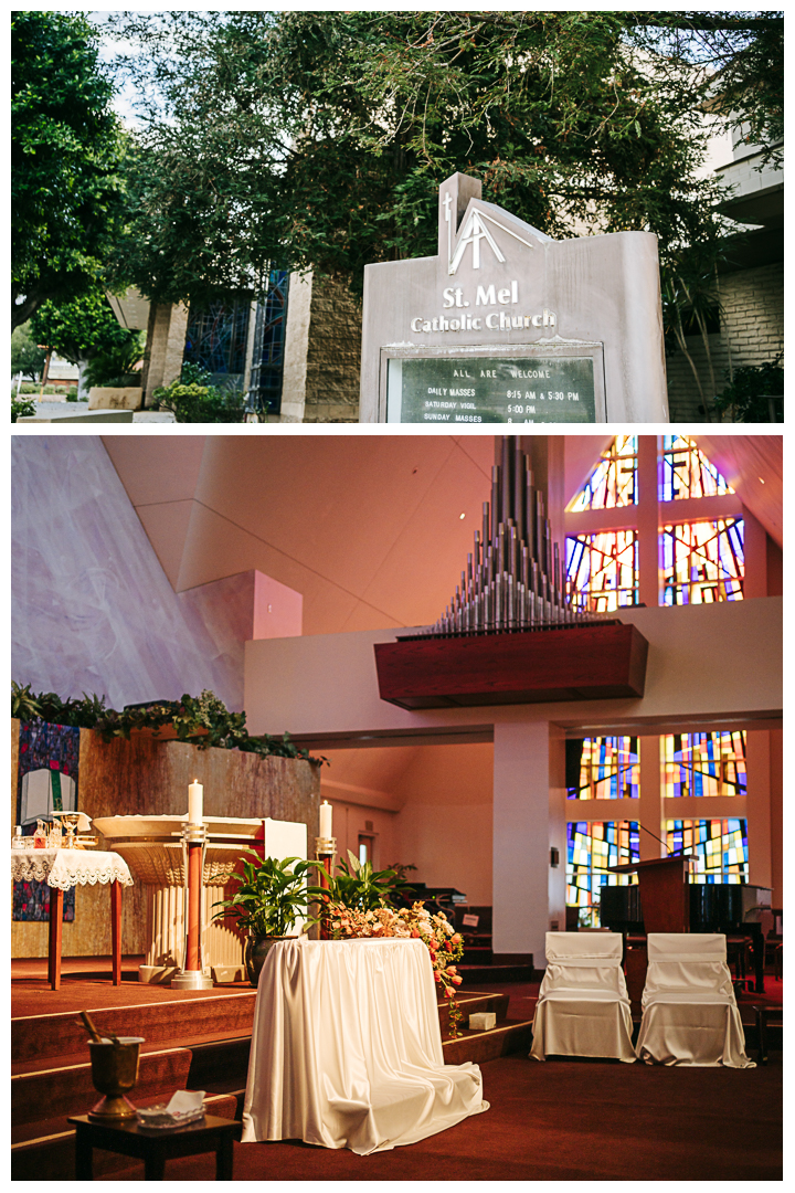 Intimate Wedding Ceremony at St. Mel Catholic Church, Woodland Hills, CA