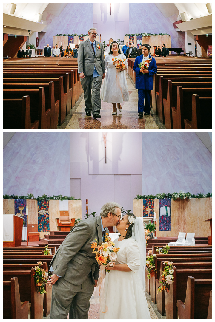 Intimate Wedding Ceremony at St. Mel Catholic Church, Woodland Hills, CA