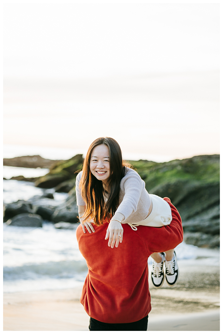 Surprise Proposal at Victoria Beach in Laguna Beach, California