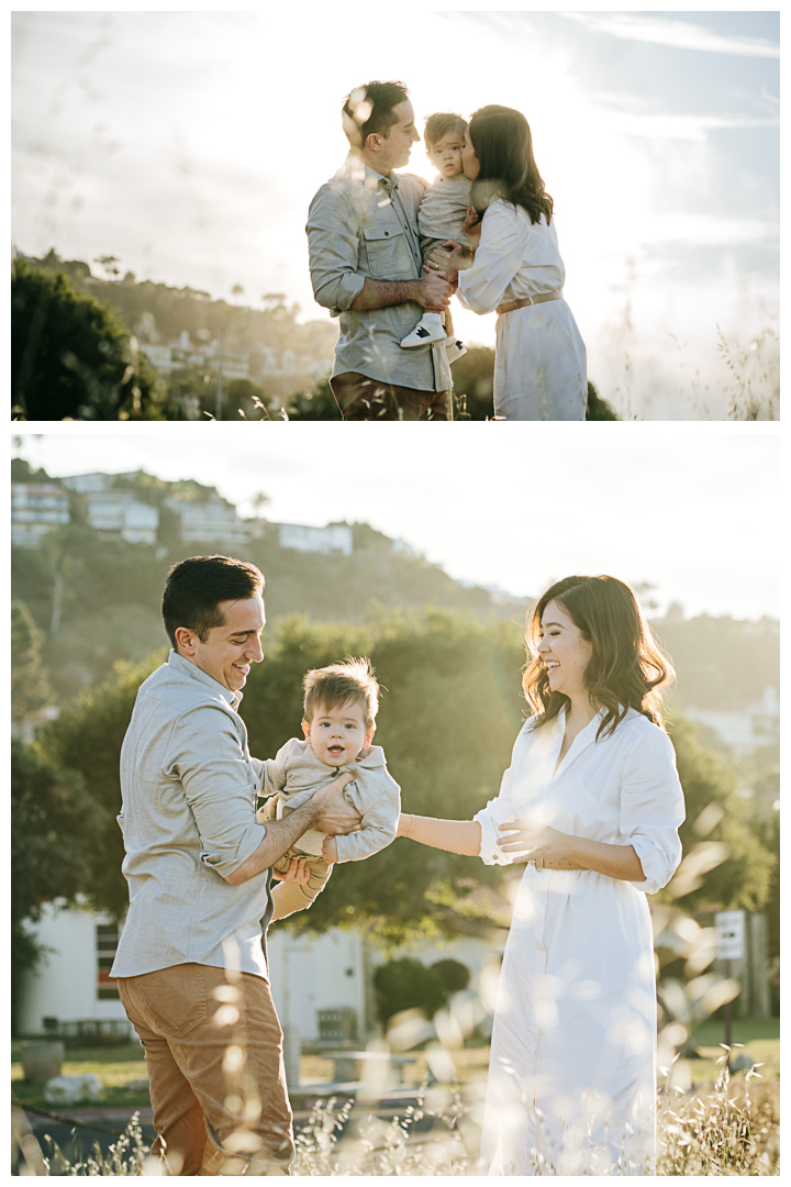 Family Photos with One Year Old at Roessler Point, Palos Verdes, Los Angeles, California