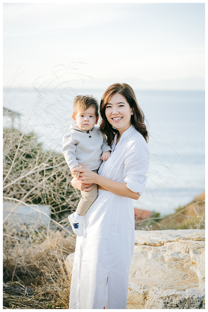 Family Photos with One Year Old at Roessler Point, Palos Verdes, Los Angeles, California