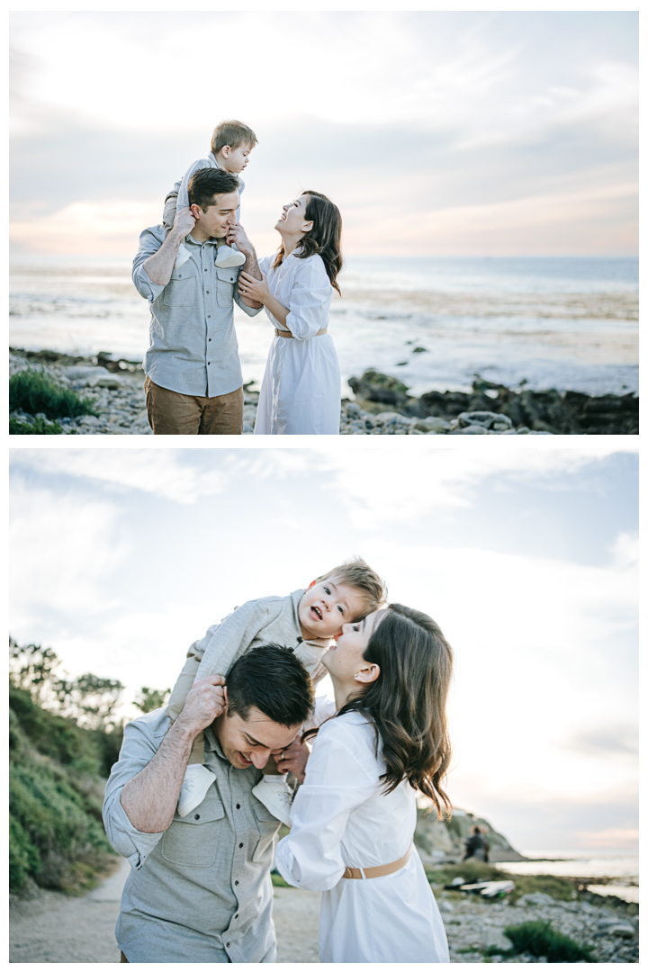 Family Photos with One Year Old at Roessler Point, Palos Verdes, Los Angeles, California