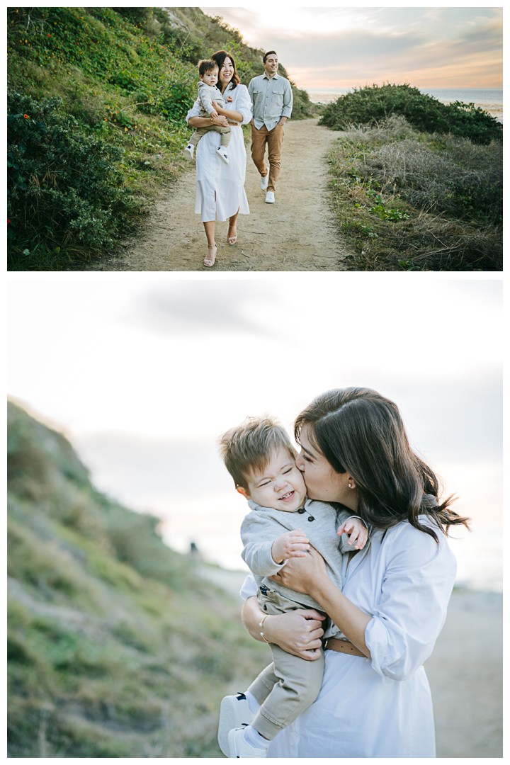 Family Photos with One Year Old at Roessler Point, Palos Verdes, Los Angeles, California