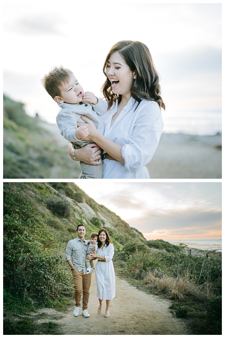 Family Photos with One Year Old at Roessler Point, Palos Verdes, Los Angeles, California