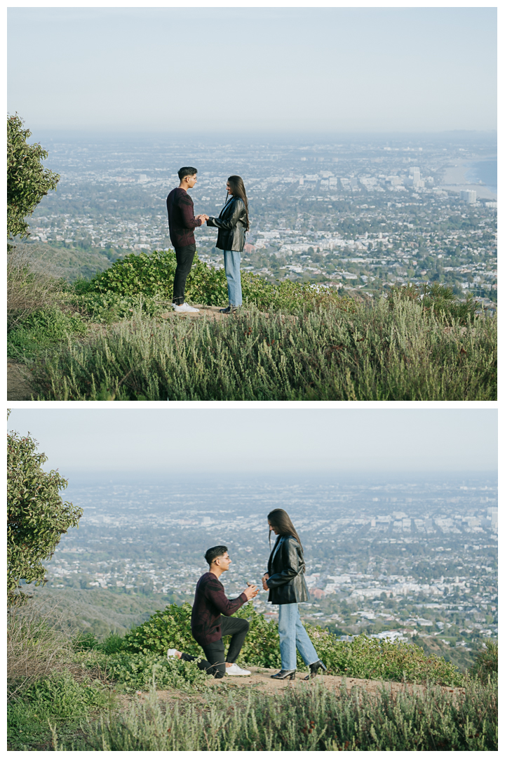 Surprise Proposal at a Secret Spot in Pacific Palisades, Top of the World, California California
