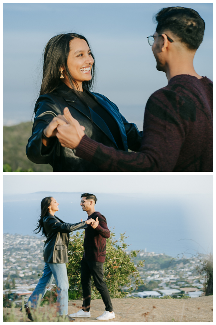 Surprise Proposal at a Secret Spot in Pacific Palisades, Top of the World, California California