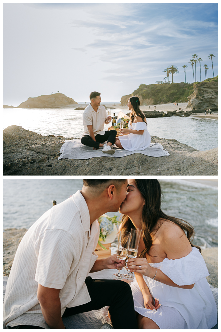 Laguna Beach Romantic Surprise Proposal at Treasure Island Beach | Monique & Garrett