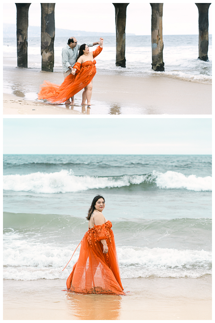 Manhattan Beach Pier Maternity Photos | Betty & Kevin