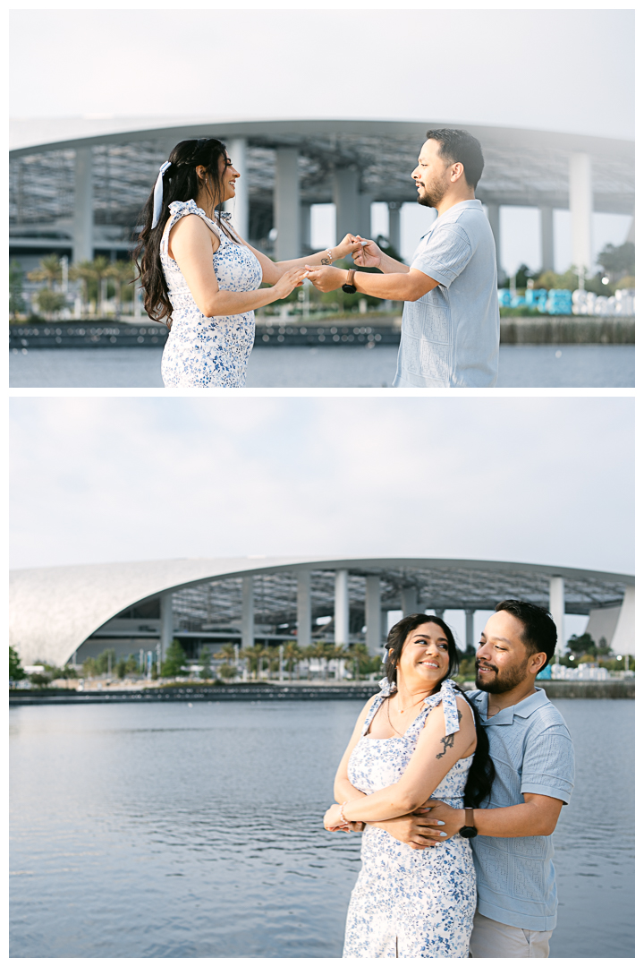 California Hollywood Park by SoFi Stadium Engagement Photoshoot | Leslie & Alfredo