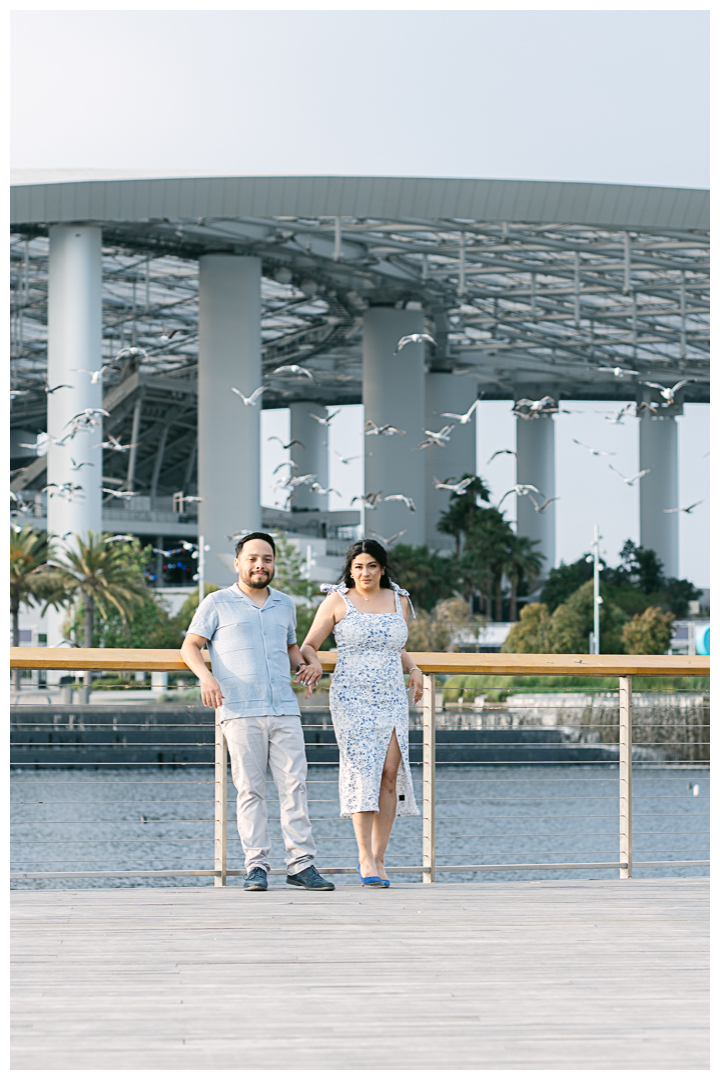 California Hollywood Park by SoFi Stadium Engagement Photoshoot | Leslie & Alfredo