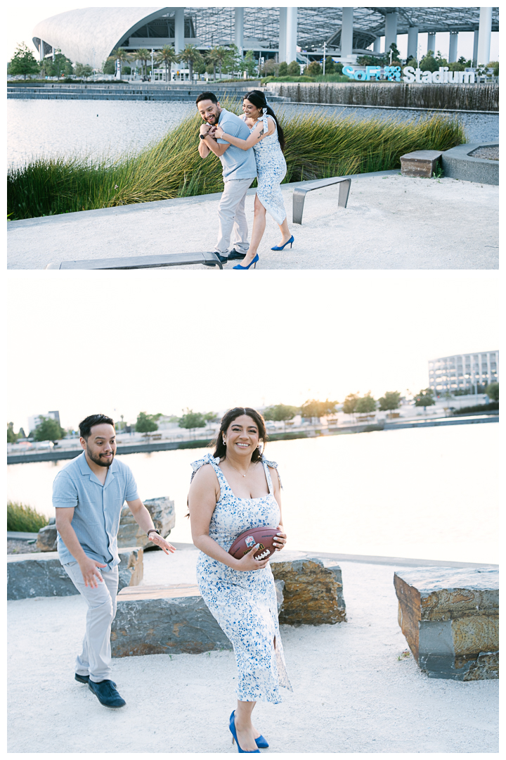 California Hollywood Park by SoFi Stadium Engagement Photoshoot | Leslie & Alfredo