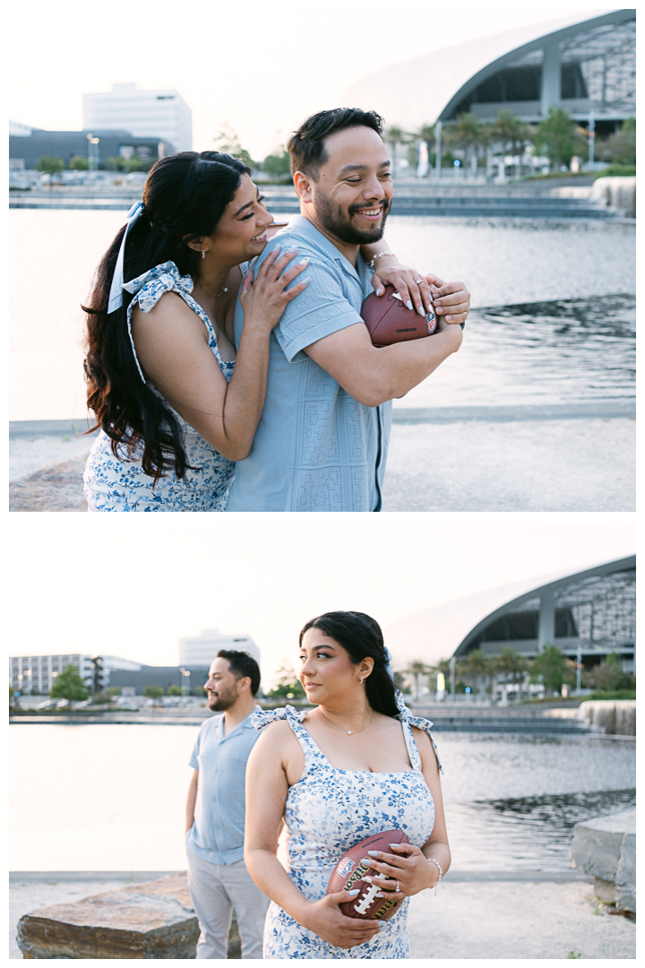 California Hollywood Park by SoFi Stadium Engagement Photoshoot | Leslie & Alfredo