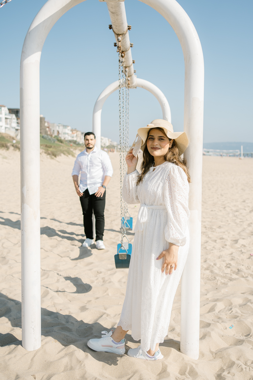 Los Angeles Couple's Portraits at Manhattan Beach