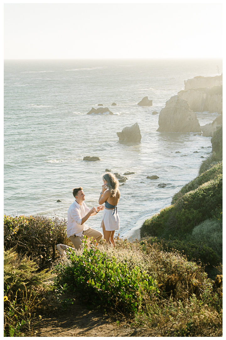 Malibu El Matador Beach Surprise Proposal & Engagement | Beth & Ian