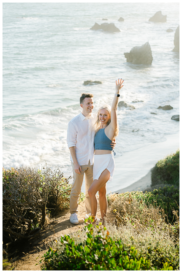 Malibu El Matador Beach Surprise Proposal & Engagement | Beth & Ian