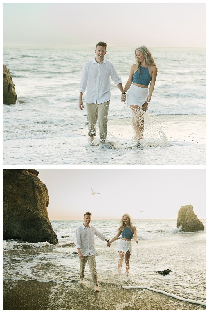 Malibu El Matador Beach Surprise Proposal & Engagement | Beth & Ian