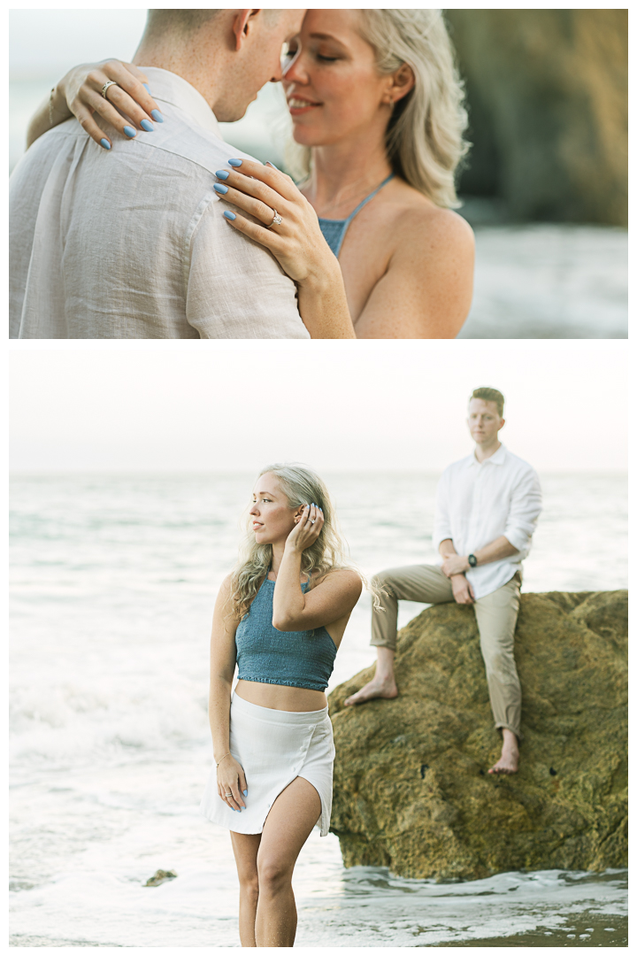 Malibu El Matador Beach Surprise Proposal & Engagement | Beth & Ian