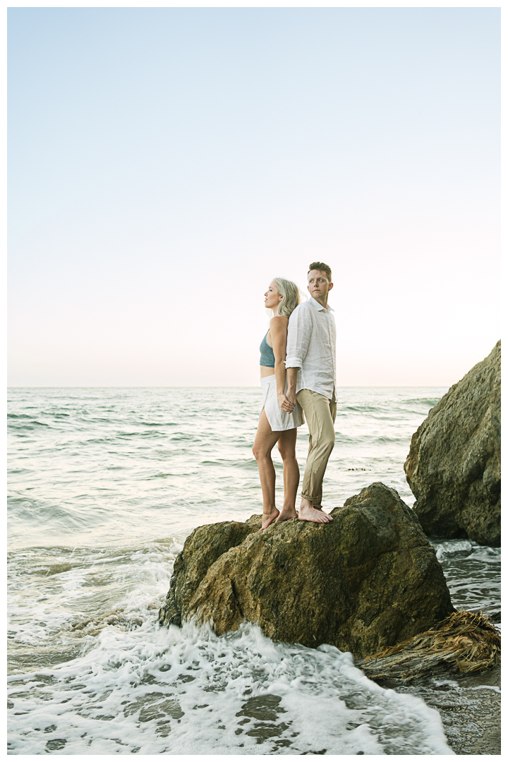 Malibu El Matador Beach Surprise Proposal & Engagement | Beth & Ian