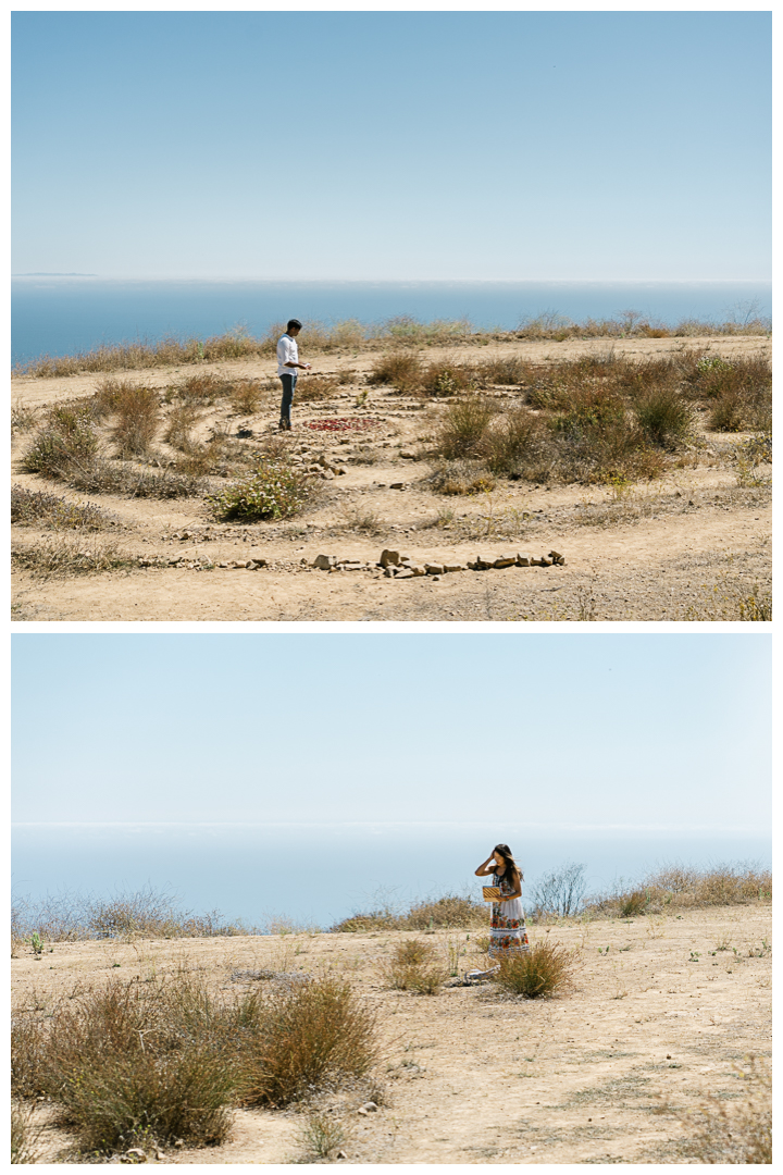 The Labyrinth at Tuna Canyon Park Surprise Proposal & Engagement | Grace & Sachith |