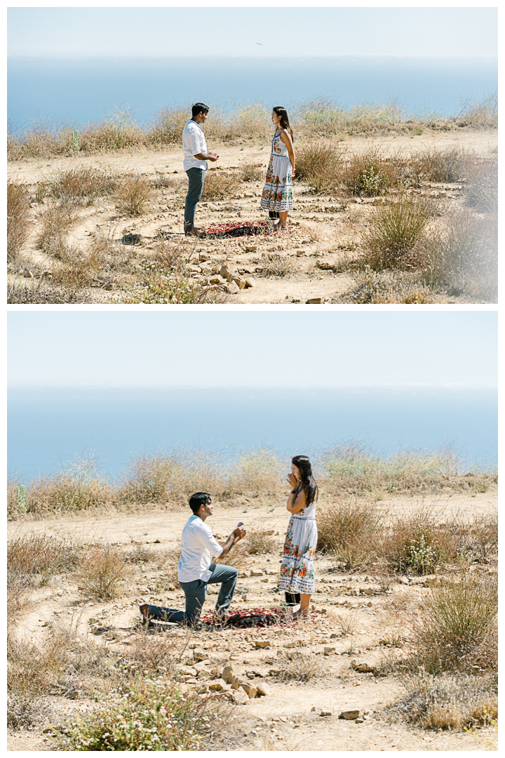 The Labyrinth at Tuna Canyon Park Surprise Proposal & Engagement | Grace & Sachith |