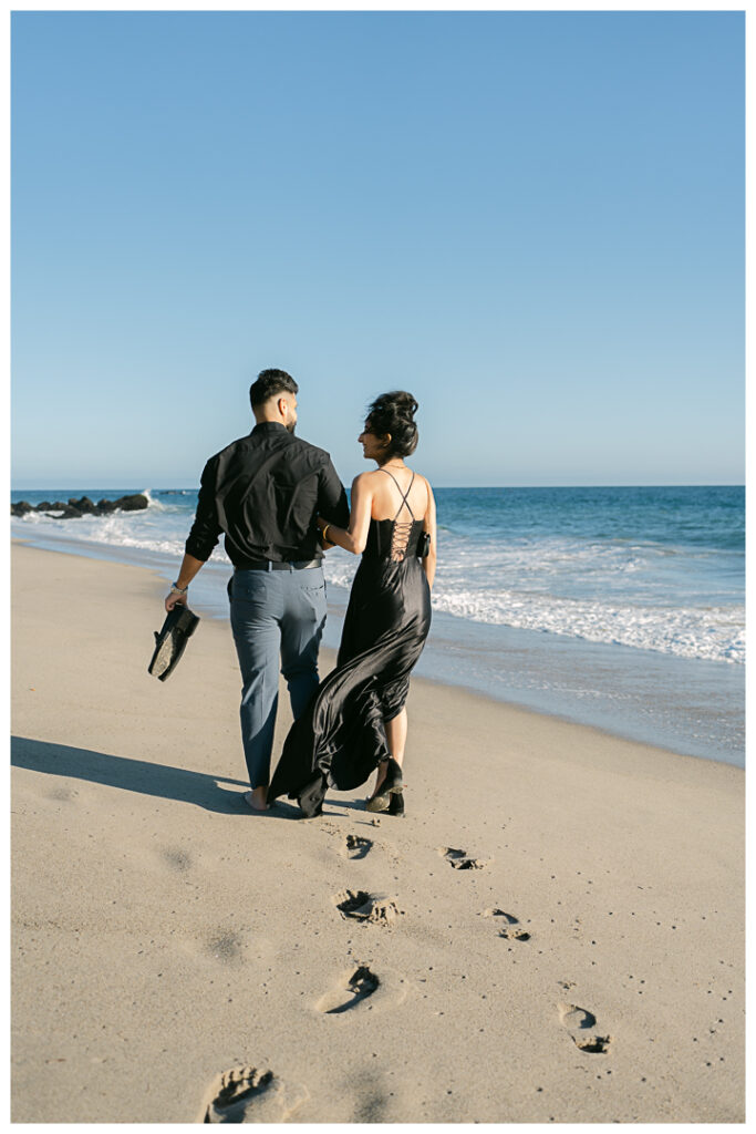 Point Dume Beach Surprise Picnic Proposal and Engagement | Jaipreen & Ajit