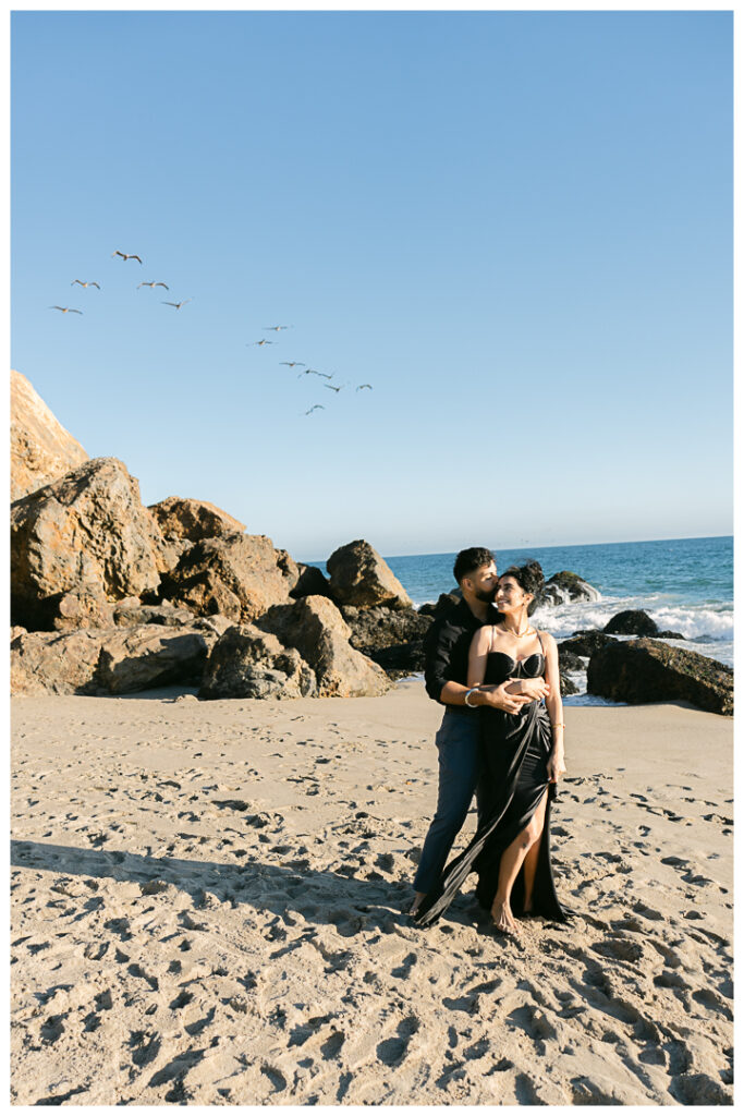 Point Dume Beach Surprise Picnic Proposal and Engagement | Jaipreen & Ajit