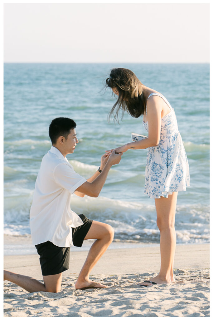 Will Rogers State Beach Surprise Proposal and Engagement | Flora & Alvin